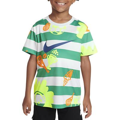 Camiseta Infantil de Manga Curta Tricotada Canelada Confortável de Secagem Rápida Tops Branco Vela HQ7961-133