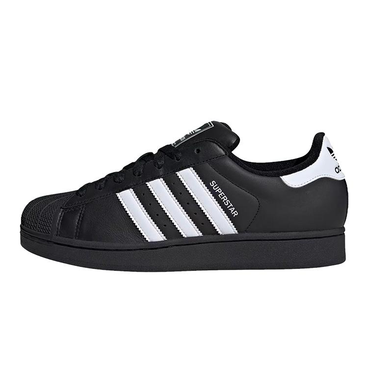Adidas Originals SUPERSTAR Comfortable Versatile Thin Sole Leather Low top Skateboard Shoes Unisex Black White JI0079(Team2009-)