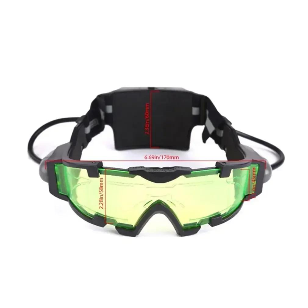 Neue verstellbare LED Nachtsichtbrille Motorradrennen Universalbrille Jagdbrille mit Klapplicht Winddicht