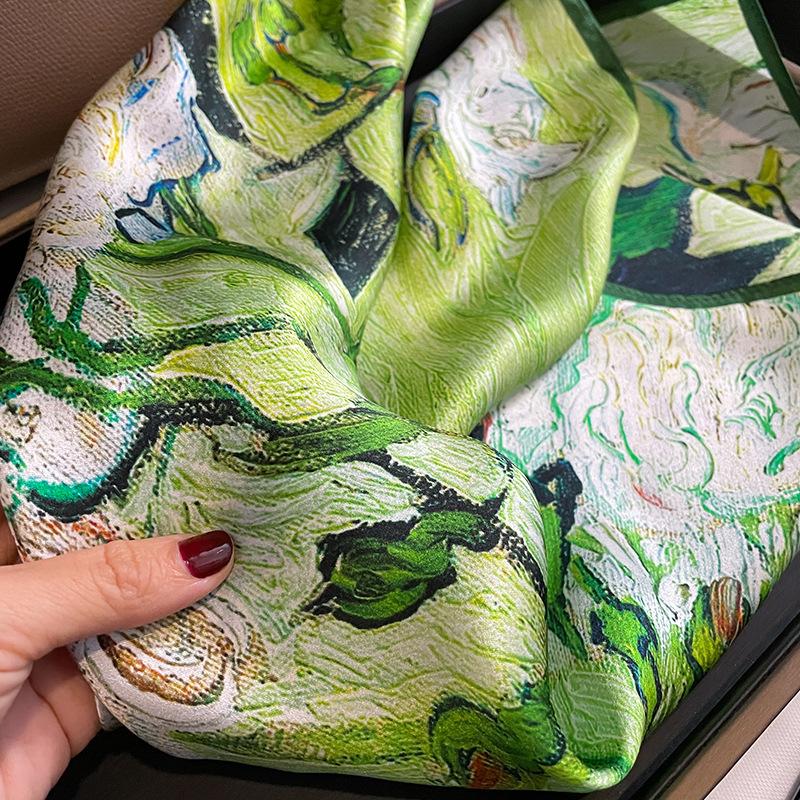 1116 New Fashion Printed Silk Scarf Women's Mulberry Silk Scarf Temperament Decoration Spring and Autumn Scarf Scarf Scarf