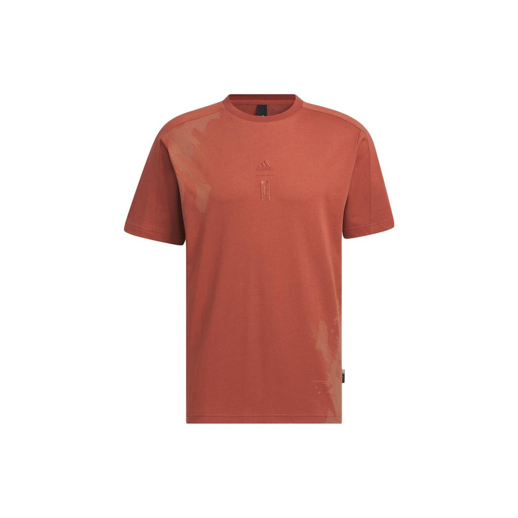 Adidas T Shirts Men's Wild Tan Crew Neck Moderate Straight Fit IT4990
