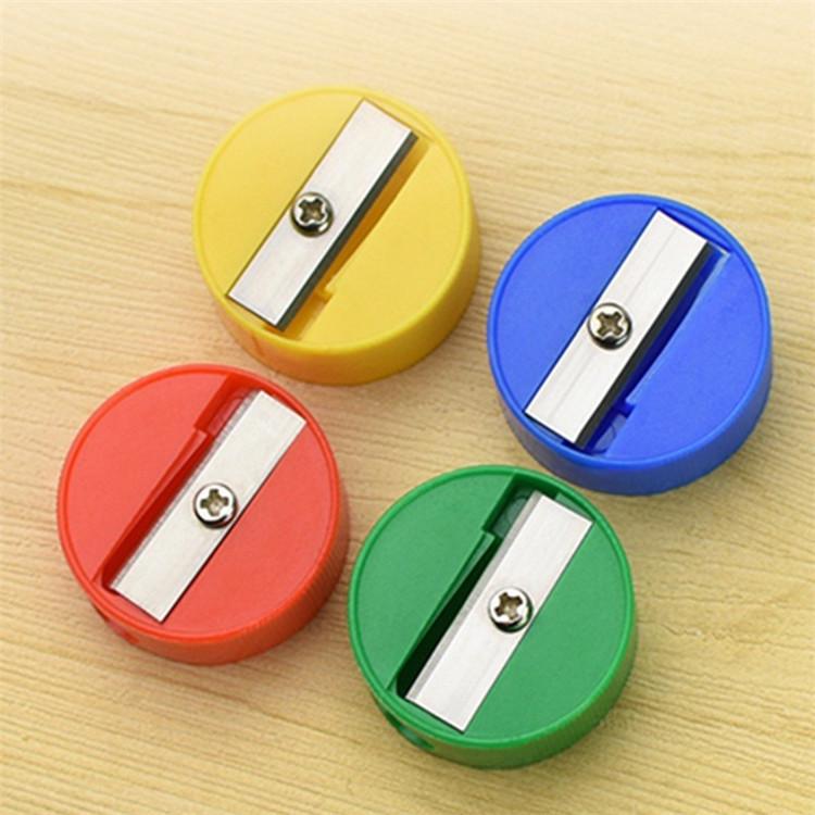 Round White Transparent Mini Rotating Pencil Sharpener - Children's Gift