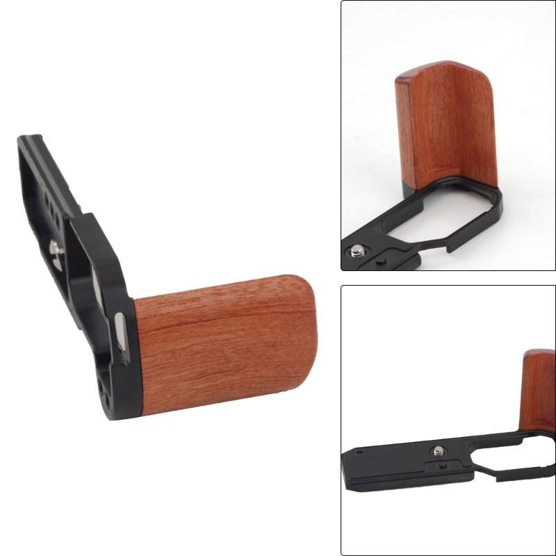 L Shaped Camera Bracket Hand Grip for Mirrorless Camera Photography Cage Wood And Aluminum Camera Holder