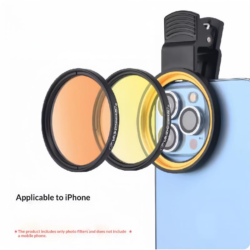 

New 1 Set Saltwater Coral Tank Photo De-blue Light Macro Photography God Lens Cell Phone Clip Marine Tank Filter