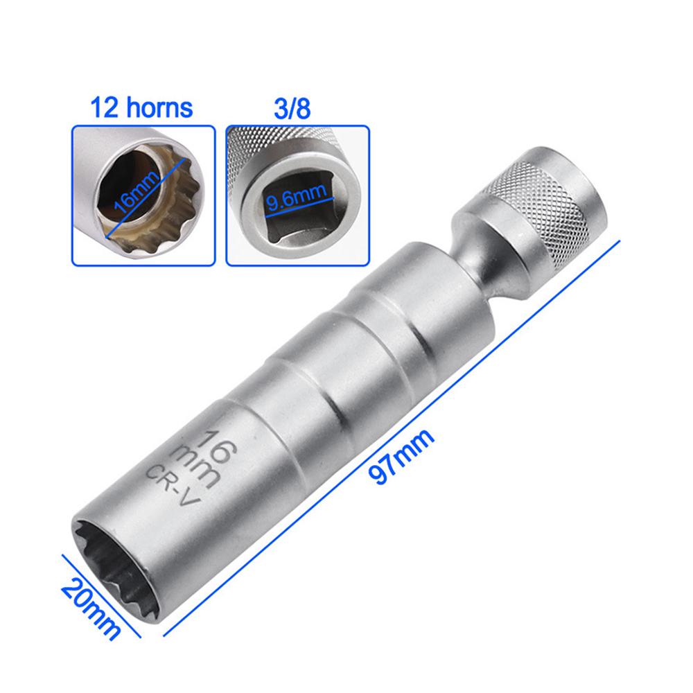 Εργαλείο Επισκευής Αυτοκινήτου 14/16mm Κλειδί Μπουζί Μαγνητικό 12 Γωνιών Εργαλείο Αφαίρεσης Μπουζί Λεπτού Τοιχώματος Καρυδάκια Κίνησης 3/8"