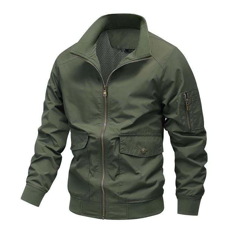 

Куртка для весны и осени, повседневная куртка, рабочая одежда для активного отдыха, летная куртка, свободный мужской топ с воротником-стойкой XXXXXL