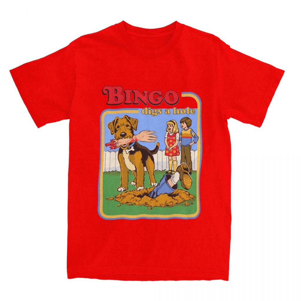 Men Women Vintage Horror Dark Art Bingo Digs A Hole T-Shirts Apparel Awesome 100% Cotton 80s Humor T Shirt