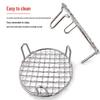 ZISIZ Stainless Steel Handheld BBQ Grill Net with Legs, 4-Pack