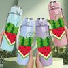 1PC Watermelon Heart Fruit Shape Art 750ml Color Plastic Sports Water Bottle Leakproof Flip Straw Lid Suitable for Sports Office Home Use