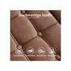 Large Square Storage Chair with Lift-up Bench Storage Space for the Living Room, Bedroom, and Office (brown PU)