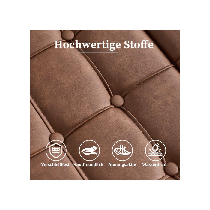 Large Square Storage Chair with Lift-up Bench Storage Space for the Living Room, Bedroom, and Office (brown PU)