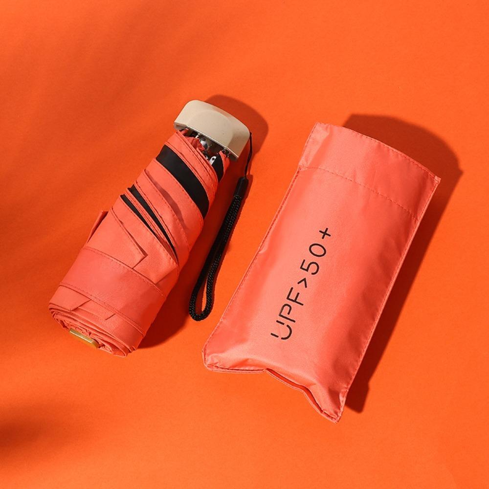 Mini Flat Five Fold Six Bone Umbrella Anti-UV Folding Sun Umbrella  Outdoors