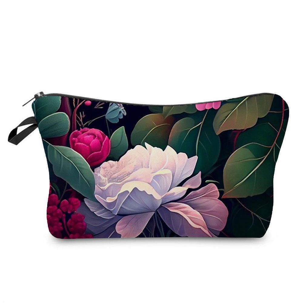 Women Flower Print Cosmetic Bag Toiletries Organize Travel Storage Case  6394 CLE