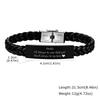 Vnox Black Braided Leather Bracelet for Men, Engraved Daddy Stainless Steel Bangle, Fathers Day Present Gifts from Daughter Son