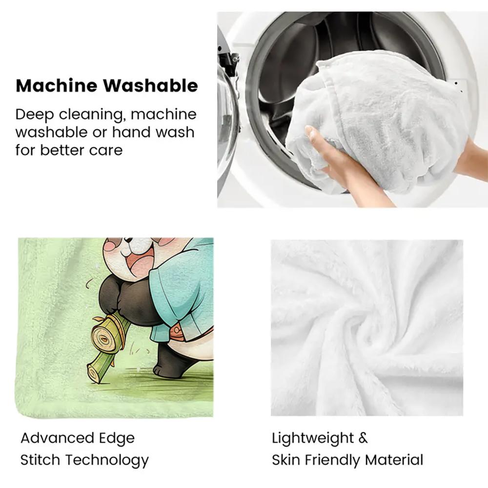 Anime Panda thin Flannel Blanket for Bedrooms,Living Rooms,Sofas Blankets,Lunch Breaks,Picnics,blankets fluffy blanket
