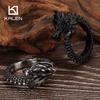 Vintage Punk Men's Ring Stainless Steel Mighty Dragon Charm Finger Rings Personalized Gold Color Trendy Cocktail Jewelry