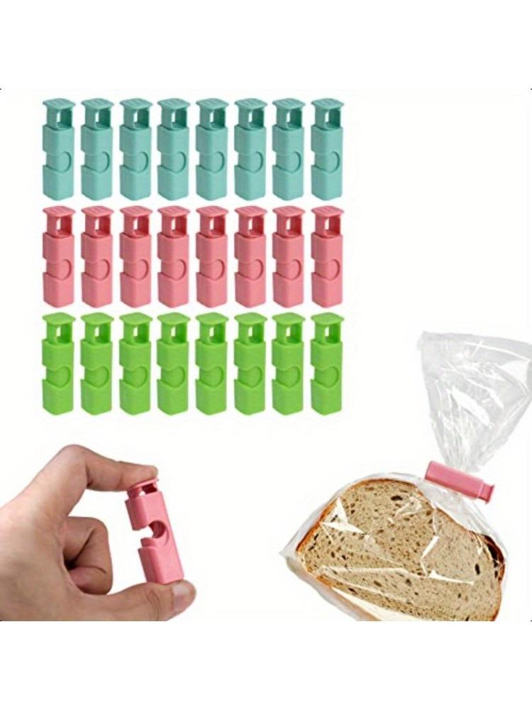 

10PCS Heavy Duty Bread Bag Clips, Non-Slip Grip Spring Closure for Snacks Frozen Food, Teal Pink Red