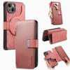 Reißverschluss Kartenfach Geldbörse Leder 2-in-1 Kabellose Ladehülle Für iPhone 15 16 Pro Max 14 Plus 13 12 11 XS Abnehmbare Tasche Hülle