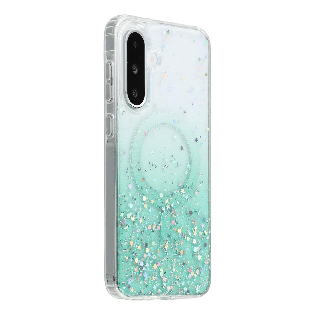 For Samsung Galaxy A56 5G Case Compatible with MagSafe Sparkle Epoxy TPU+Acrylic Phone Cover