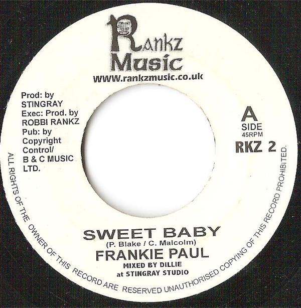 

7-дюймовая пластинка ФРЭНКИ ПОЛ - Sweet Baby RKZ2 Rankz Music UK Регги, Ска и Даб Б/У