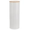 White Metal Food Container with Bamboo Lid WHITELINE 28.5 Cm