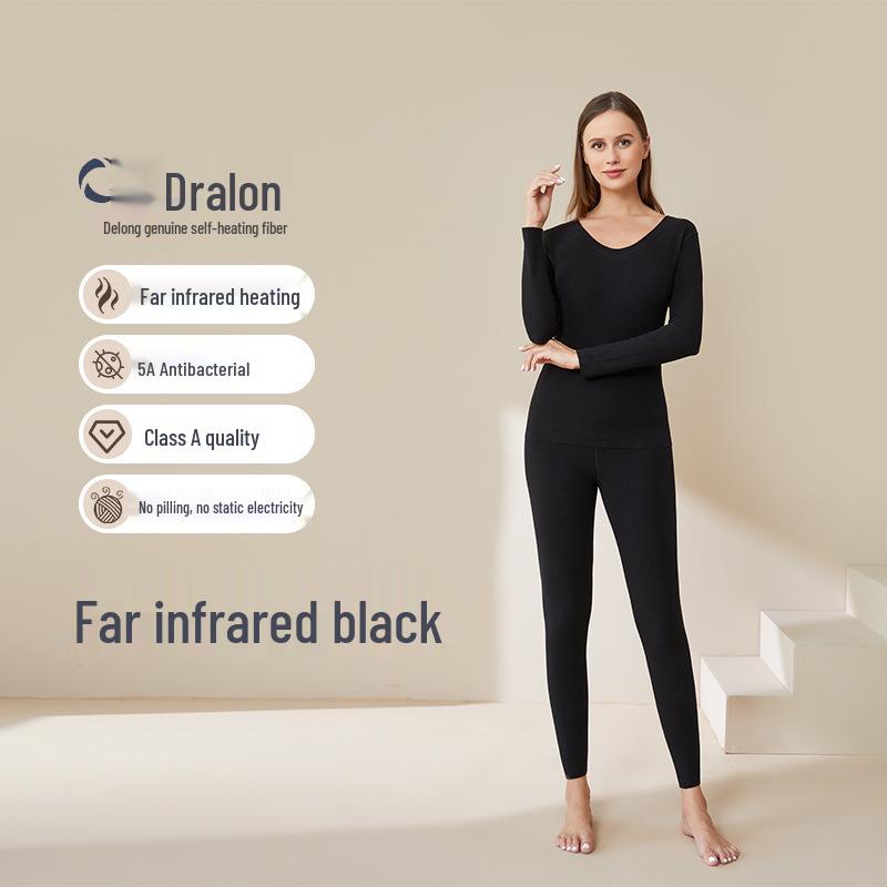 Women's Thermal Velvet Underwear Set - Antibacterial & Self-Heating Leggings with Mask