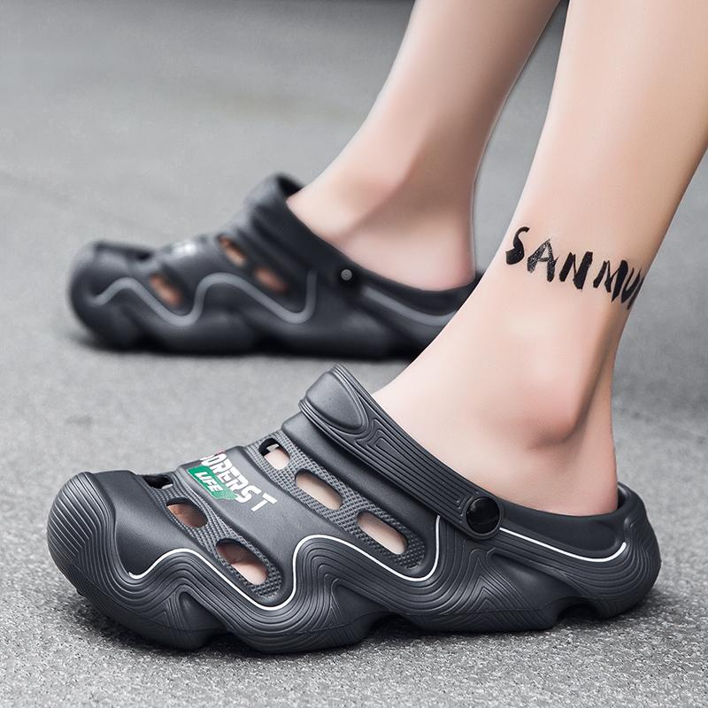 Fashion Quick-Dry EVA Solid Color Mens Sandals Fashion Trendy Lightweight Outdoor Travel Essentials Beach Shoes Casual Men’s Slippers