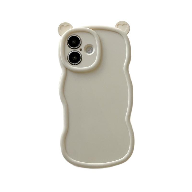 Cute bear ears for iPhone15Pro max Apple 17 mobile phone case 14/13 New 16 niche style