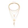 European and American Jewelry Cross Queen Head Pendant Necklace Femininity Multi-layer Rose Necklace
