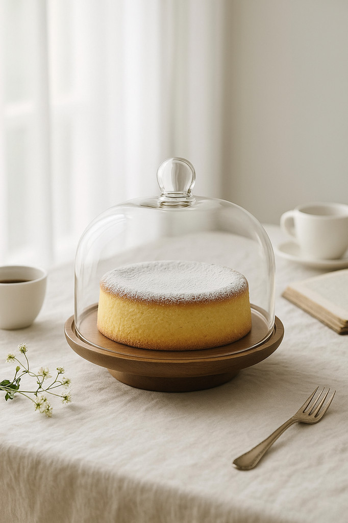 Elegantes Kuchentablett aus Holz – stilvoller Servierteller für Desserts und Gebäck