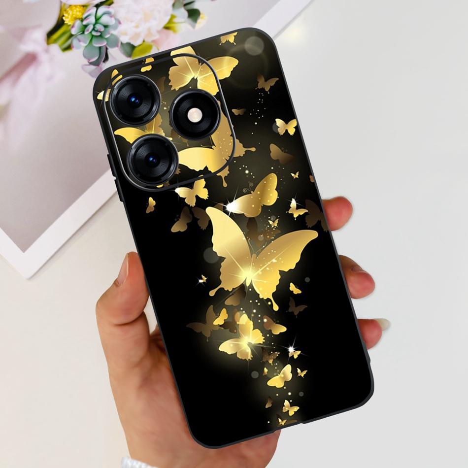 Phone Case For Tecno Spark 10 10C 2023 Fashion Flower Cat Butterfly Soft Silicone TPU Cases For Tecno Spark10 Spark10c KI5q KI5k