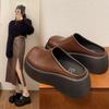 2025 super Feuer erhöhende Hausschuhe Damen tragen Plateau neu halb Frühling und Herbst Muller Schuhe Tasche Kopf und faule Schuhe
