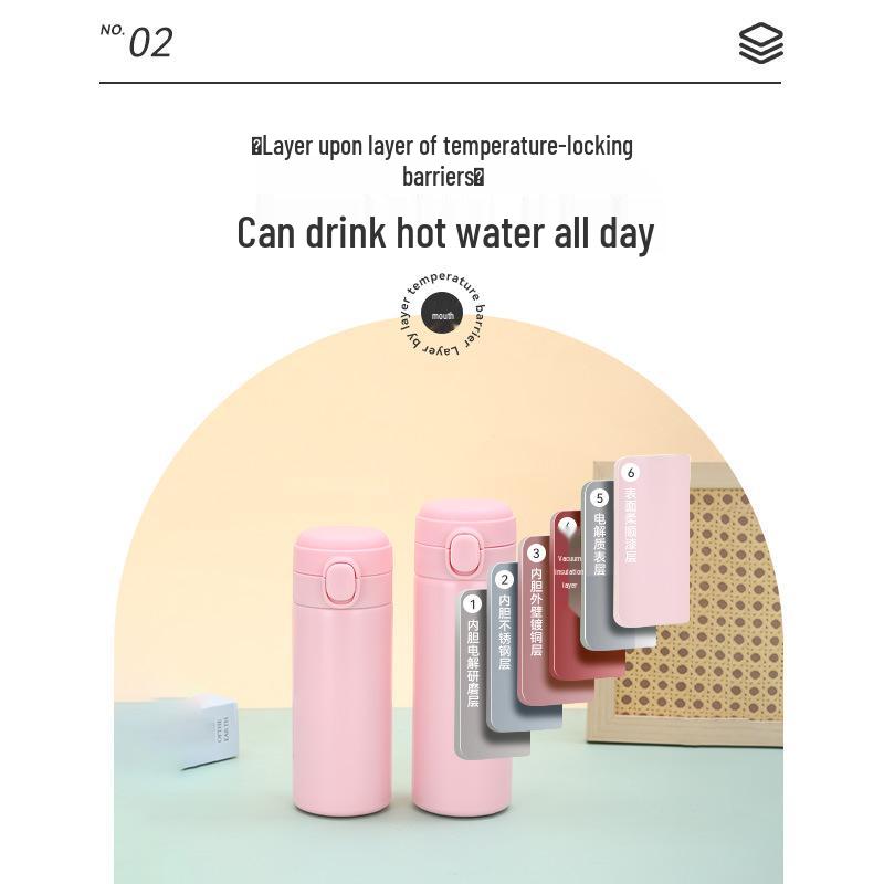 Intelligente Temperaturanzeige Vakuumisoliert Edelstahl Pop-Up Becher - Kompakt und tragbar für den Innen- und Außenbereich