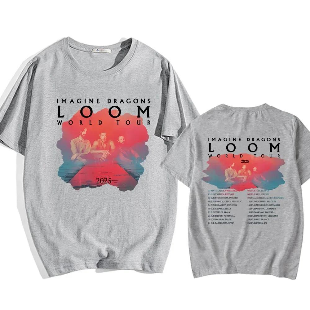 2026 Imagine Dragons Loom Tour Maglietta Manica Corta Cotone Uomo Donna T Shirt Alta Qualità Morbida Unisex Streetwear Hip Hop Moda