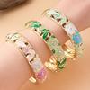 Traditionelles Blumen-Kristall-Armband Emaille Blumig Damen-Handarmband Schmuck Geschenke
