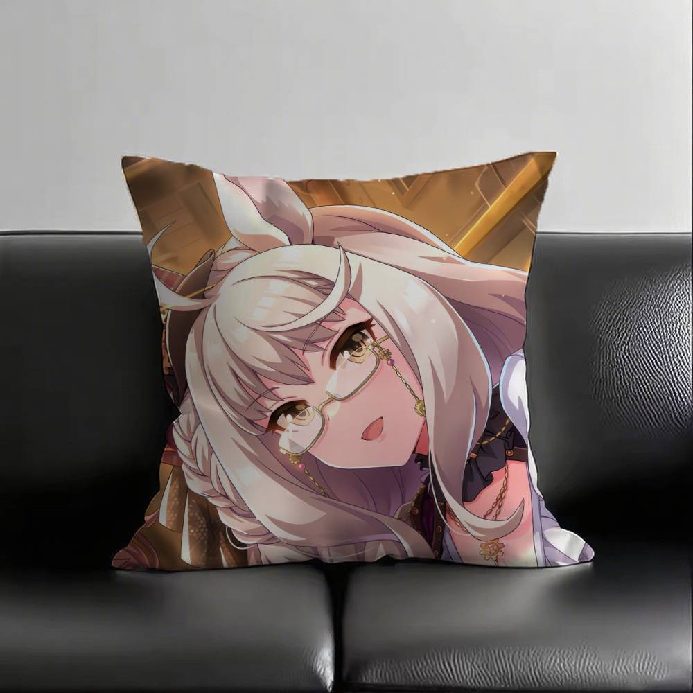 1 шт. Biwa Hayahide Аниме Умамусуме Милая наволочка Модная квадратная наволочка Спальня Диван Комната Инс Украшение Досуг 16x16Inch