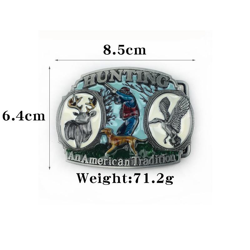 Hunting Series Zinc Alloy Sika Deer Buckle - American Hunter Trousers Belt