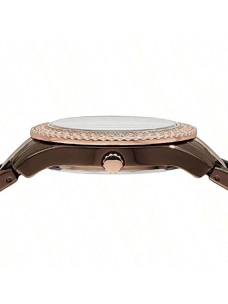 Fossil Women's Quartz Stainless Steel 3-Hand Watch with Stainless Steel Dial and Crystal Bezel, ES4079