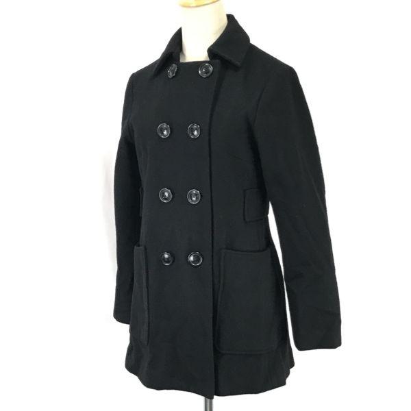 SHIPS Japan Made Wool Short P Coat Black Size S Ladies Outerwear(USED)