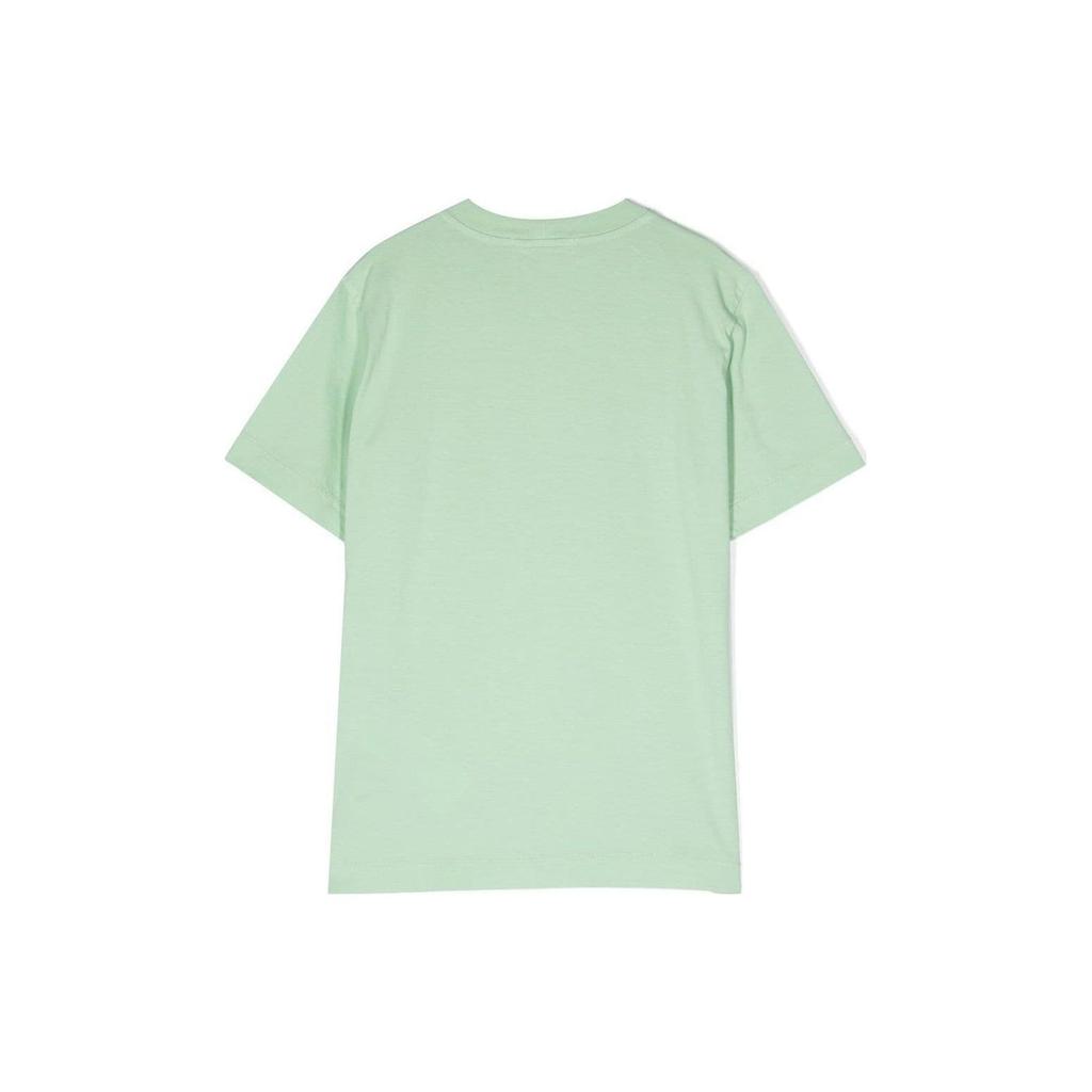 STONE ISLAND T-Shirt Kids FW23 Pattern Print Crew Neck Short Sleeve Light Green Kids Tops 781620147-V0052