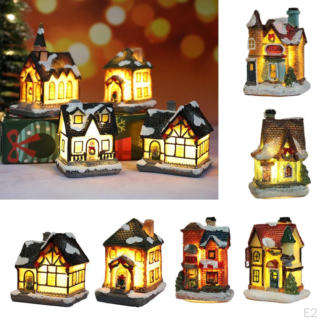 Christmas Decoration LED Miniature Building Set Ornaments