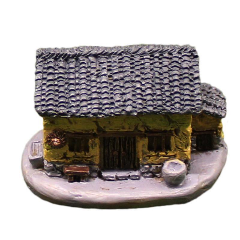 

Домик из смолы, миниатюрная деревня с мхом для ландшафтного искусства и подарков, праздничный Yellow House
