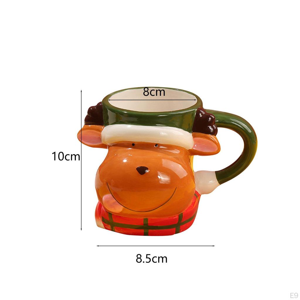 Cartoon Ceramic Mug Christmas Coffee Mugs Enamel Chocolate for Gifts Stocking Stuffer
