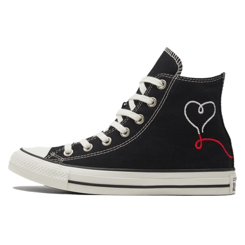 Converse Chuck Taylor All Star Made with Love Comfortable and Versatile High-Top Espadrilles Unisex Black