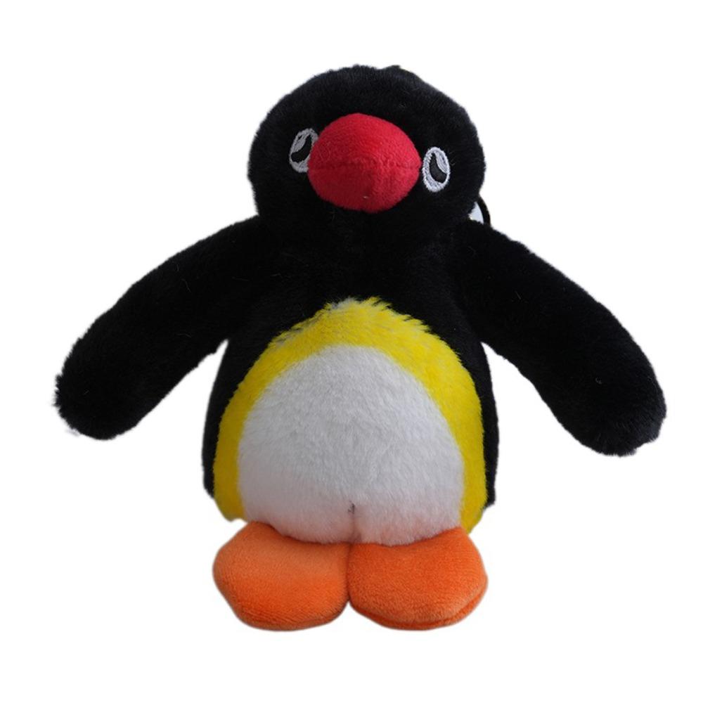 

Funny Penguin Plush Keychain Cartoon Stuffed Penguin Keychain Pingu Doll Pendant Backpack Charm чёрный