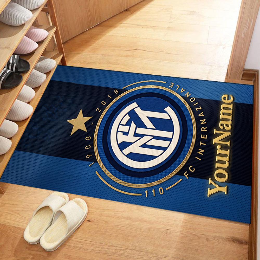 Inter Milan Customized Name Floor Rug Office Rug Perfect for Outdoor Foyer Game Room Living Rooms Antislip Carpet Decorate Offices