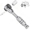 Heavy Dutys 1/4in Ratcheting Wrench With 7Position Adjustable Head And NonSlip Grip For DIY Projects 180Degree Direction