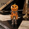 Indoor Halloween Scene Accessory Pumpkin Man Figurine, Retro Gentleman Head Resin Statue Durable Figurine for Bookshelf Ornament, Spooky Desktop Decor