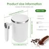 Automatic Magnetic Stirring Coffee Mug 14 Oz Stainless Steel Thermal Cup with Temp Display USB Charge Portable Self Mixing Cups
