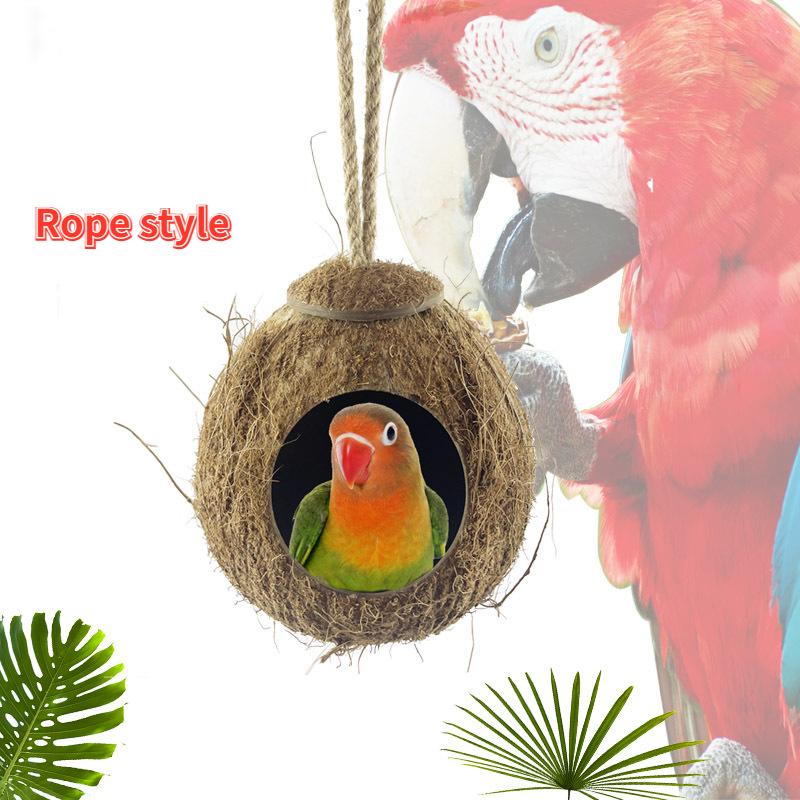 Coconut Bird Nest Parrot Nest Bird Cage Hanging Nest Accessories Parrot Warm Breeding Box